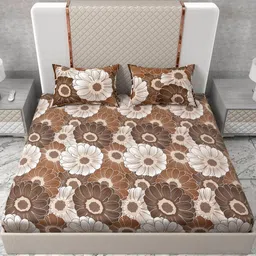 Wings Star Multi Floral Cotton King Bedsheets-picture-25