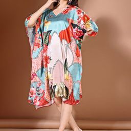 LABEL AARNA Ocean Bloom Soft Satin Short Kaftan image 5