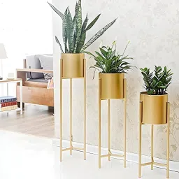 Flower Stands Planter for Bedroom Planter Stand -Set of 3 gold) Plant Container Set-picture-14