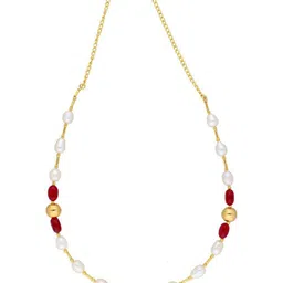 Sri Jagdamba Pearls Dealer Gold-Plated Pearls-Studded Jewellery Set-3
