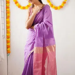 CANIZZARO Floral Printed Woven Design Zari Banarasi Saree-picture-43