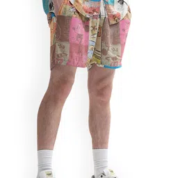 ONLY Women Humour and Comic Printed Mickey Mouse High-Rise Shorts-0
