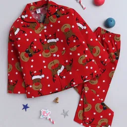 The Magic Wand Boys Conversational Printed Pure CottonLong Sleeves Night suit-image-45