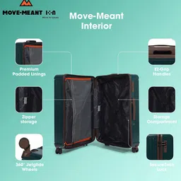 MOVE-MEANT Textured Hard-Sided Large Trolley Bag image 5