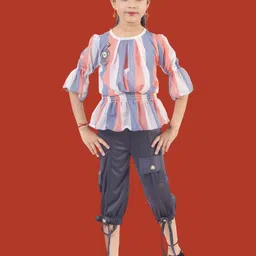 KIDDRESS Kids-Unisex Multi Poly Georgette Clothing Set-picture-47