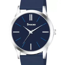 SPENCHER Men Straps Analogue Multi Function Watch SW Sikka Full Blue Silver Case PVC Strap-6