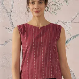 InWeave Women Striped Cotton Sleeveless Top-image-38