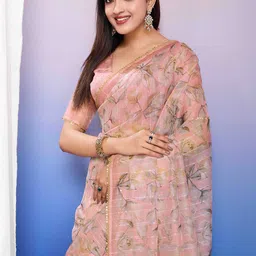 Mitera Floral Sequinned Organza Designer Saree-image-41
