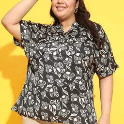 Oxolloxo Floral Print Mandarin Collar Top-picture-12
