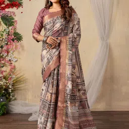 KALINI Ethnic Motifs Silk Blend Designer Sungudi Saree-image-60