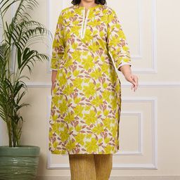 YASH GALLERY Women Floral Printed Regular Kurta with Trousers-image-80