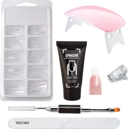 Nail Extension Kits Set1Polygel Tube 100 Clear Nails 1Buffer 2Dual Ended Spatula-21