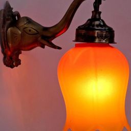 Somil Premium Designer Glass Wall/Night Lamp Elegant & Stylish Dcor Accent for Modern Interiors, Color Orange, Yellow, Size- 19 X 21.5 X 24.5 CM-image-15