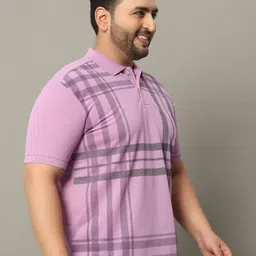 RELANE Men Plus Size Checked Polo Collar Cotton T-shirt-picture-34