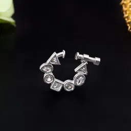 PRIVIU Rhodium-Plated Cubic Zirconia Ring Nosepin-12