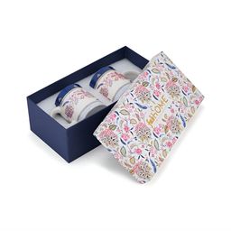 Fabindia Luxe White & Blue 2 Pieces Printed Ceramic Glossy Mugs 270 ml-53