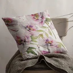 THEYAYACAFE White & Green Floral Velvet Square Cushion Covers-image-23