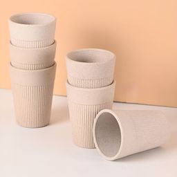 eha Set Of 6 Off White Solid Matte Cups-image-58
