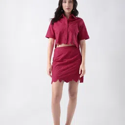 RAREISM Floral Printed A-Line Mini Skirt-image-95