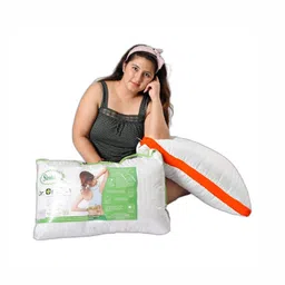 Siroki Bond White & Orange 2 Pieces Soft & Fuffy Satin Microfiber Sleep Pillows-image-29