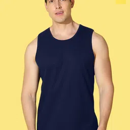 WOOSTRO Pack Of 2 Printed Gym Vests VWS26(HARD YELLOW)(PLAIN NAVY)-image-70