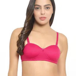 samvar Women Cotton Pink Padded Non-Wired Lingerie Bra Sport wear Gym Crop Tank Top-picture-44