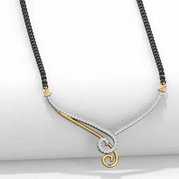 Anouk Set Of 2 Gold-Plated Artificial Stones Studded And Beaded Mangalsutras image 3