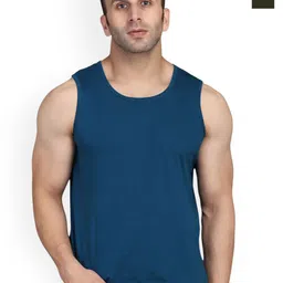 SLOWLORIS Pack Of 2 Bio-Wash Combed Cotton Gym Vests-picture-33