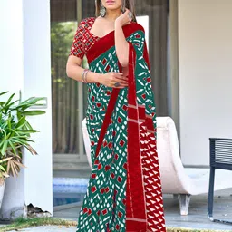 Panzora Designer Printed Ikat Saree-image-16