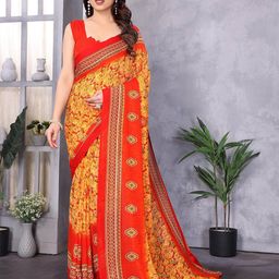 Nirmohi Fashion Floral Printed Saree With an Unstitched Blouse Piece-image-93