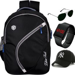 stylish tuff quality college school casual bag boys & girls 22 L Laptop Backpack & watch Waterproof Backpack (black , 30 L) combo pack(1 1watch & 1sunglasses & 1 cap) Waterproof Backpack-image-11