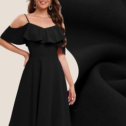 C4D Cold-Shoulder Fit & Flare Maxi Dress-image-9