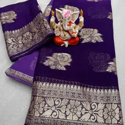PAYAL CREATION Woven Design Zari Pure Georgette Maheshwari Saree-29
