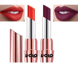 VOLO Set Of 2 Creme Matte Lipstick - 3.5 g Each - 639 - Red 647 - Wine-13