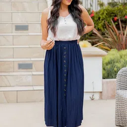 JC Mode Pleated A-Line Midi Skirt-image-37