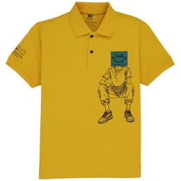 Status Quo Boys Floral Printed Polo Collar Applique T-shirt-image-38