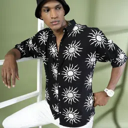 Rigo Men Comfort Floral Opaque Printed Casual Shirt-image-80