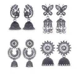 Sangria Silver-Plated Alloy Earrings-41