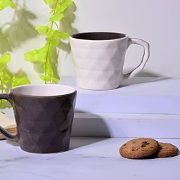 Storepedia Charcoal & White Solid Ceramic Matte Cups Set of Cups and Mugs image 5