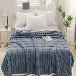 JC HOME Blue AC Room 400 GSM Double Bed Blanket-58