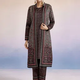 Jaipur Kurti Self-Design Top & Shrug With Trousers Co-Ords-picture-38