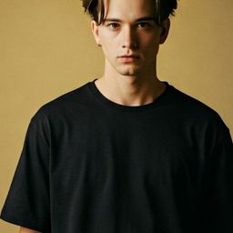 SMAN Men Solid Round Neck Cotton Oversized T-shirt-image-41