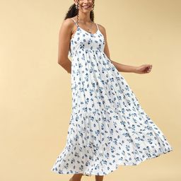 Outzidr Floral Printed Tiered Maxi Dress-picture-23