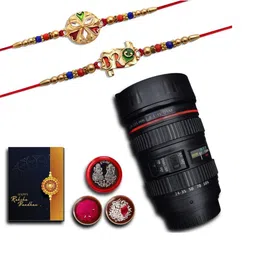 DeoDap Roli Chawal Coin Mug & Greeting Card Rakhi Gift Set-image-47
