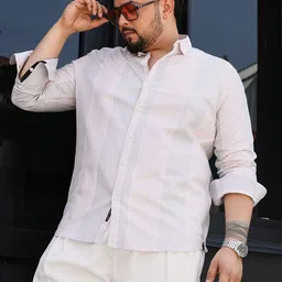 Instafab Plus Men Plus Size Comfort Striped Cotton Casual Shirt-image-79