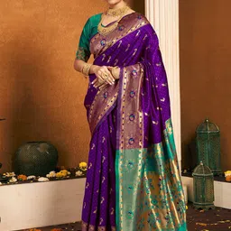 KALINI Woven Design Zari Paithani Saree-picture-22