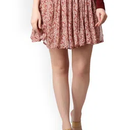 MINOS Printed Flared Midi Skirt-image-93