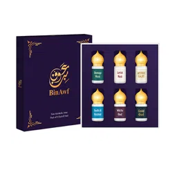 BinAwf Set Of 6 Musk & Oud Long Lasting Attar - 6ml Each image 1