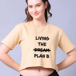 Lazy Lush Women Typography Printed Cotton Crop Top-image-77