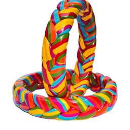 Aaroz & Co.s Multicolor Braided Style Lac rajasthani bangles-image-37